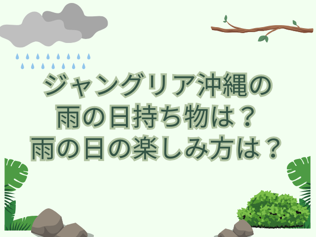 ジャングリア 沖縄 雨の日 持ち物