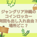 ジャングリア沖縄 コインロッカー 何回も