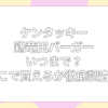 ケンタッキー 鶏竜田バーガー いつまで