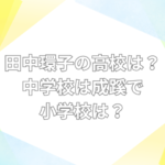 田中環子 高校